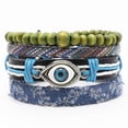 thumbnail image 3 of Moda Denim Tela Tejido Vintage Punk Cuff Trendy Five Poi, 3 of 5