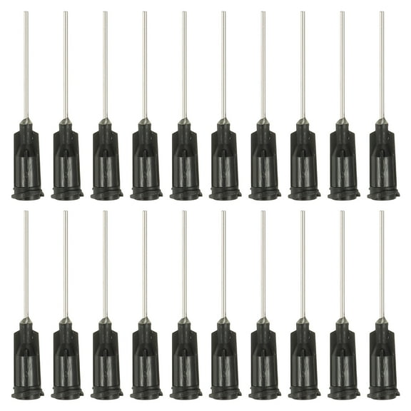 19Ga Dispensing Needles, 52PCS 1 Inch Industrial Blunt Tip Dispensing Needle Syringes with Luer Lock Needle for Refilling Liquid Inks Adhesive Glue Oil,Black