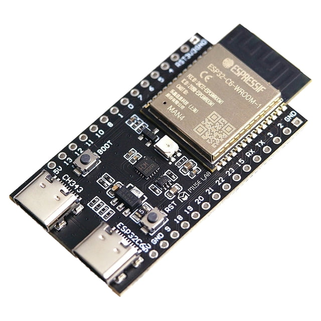 Placa demostración base ESP32-C6 Dual Type-C ESP32-C6-WROOM-1 RISC-V 512KB SRAM