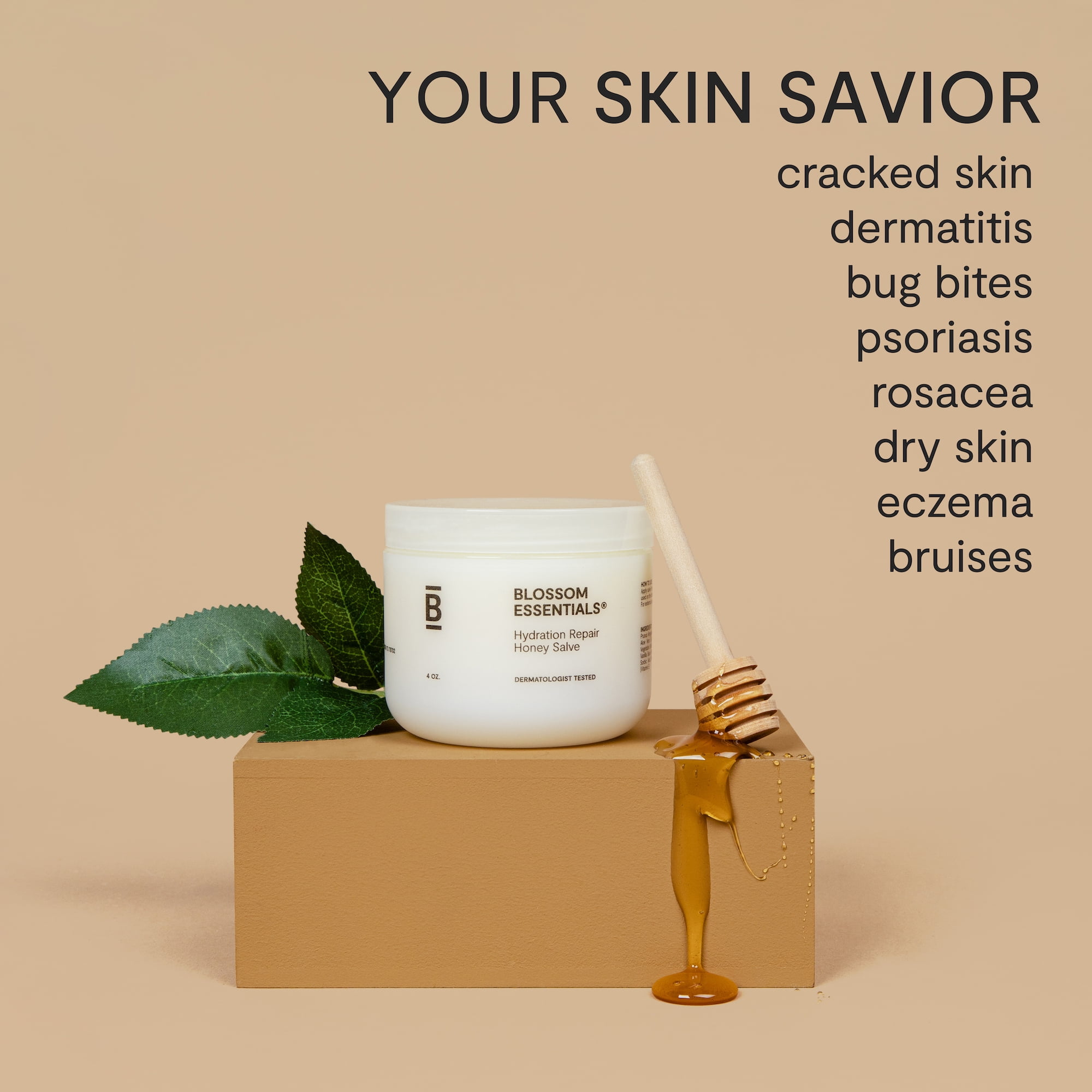 Blossom Essentials Hydration Repair Honey Salve Moisturizer and Facial Lotion, 4 oz