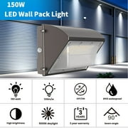 150Watt LED Wall Pack Light 18000lm Brightness 5000k Daylight White Outdoor Garage Lighting IP65 Waterproof  100-277V AC