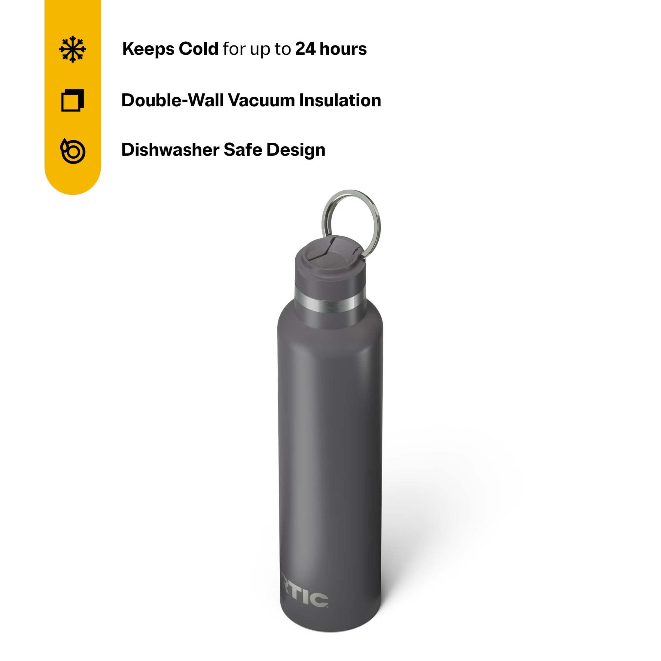 RTIC 26 oz Ceramic Lined Insulated Journey Water Bottle, Leak-Proof Lid, Graphite