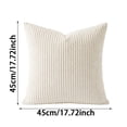 thumbnail image 2 of Set of 4 Corduroy Throw Pillow Covers Soft Striped Square Cushion Cases, Rustic Farmhouse Boho Home Decor for Living Room Couch Bed Sofa, Textured Plush Decorative Pillow Shams 16x16 Inch, 2 of 4