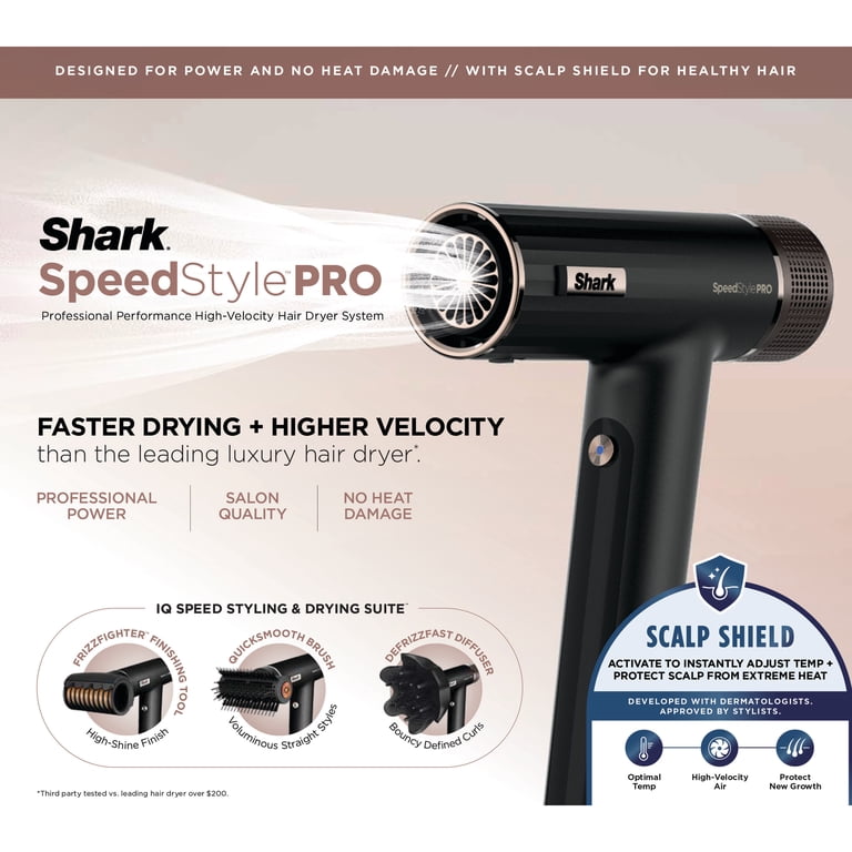 Shark SpeedStyle Pro Hair Dryer, Scalp Shield, IQ Speed, Curly