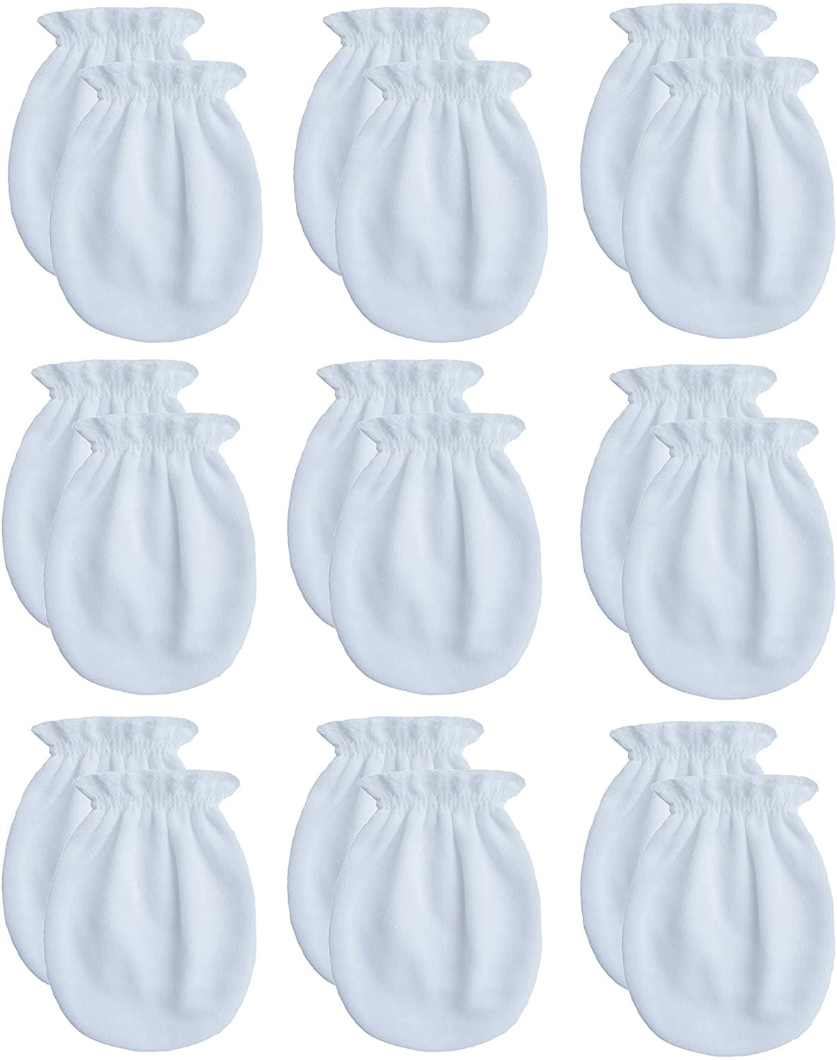 Newborn 0-6 Months, 3white+3pink RATIVE Newborn Baby Cotton Gloves No Scratch Mittens For 0-6 Months Boys Girls