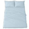 thumbnail image 5 of Bed Sheets | Microfiber Bed Sheet Set | Soft, Wrinkle Resistant & Fade Stain Resistant Bedding | Set of 4 Pieces – 1 Flat Sheet, 1 Deep Pocket Fitted Sheet, 2 Pillowcases (Light Blue, King), 5 of 10
