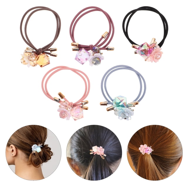 ADDHAT 5Ud Coletero Con De Cristal Accesorios Versátiles Para Mujer