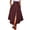 Wine Red, variant on ZANZEA Women Summer Skirts Split Hem Lace-Up Asymmetric Party Casual Long Skirt