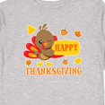 thumbnail image 4 of Inktastic Happy Thanksgiving with Cute Turkey and Leaves Boys or Girls Long Sleeve Toddler T-Shirt, 4 of 5