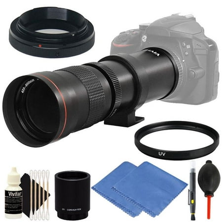 VIVITAR 420mm-1600mm f/8.3 Telephoto Zoom Lens for Nikon D5600, D5500, D5300, D5200, D3500, D3400, D3300, D3200 Digital SLR (Best Zoom Lens For Nikon D3400)