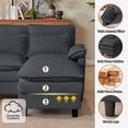thumbnail image 6 of Pingliang Home 104.7" U Shaped Sectional Sofa Cloud Couch, Linen Sofa Couches with Double Chaise and 4 Pillows for Living Room Apartment Office Studio, Dark Gray, 6 of 12