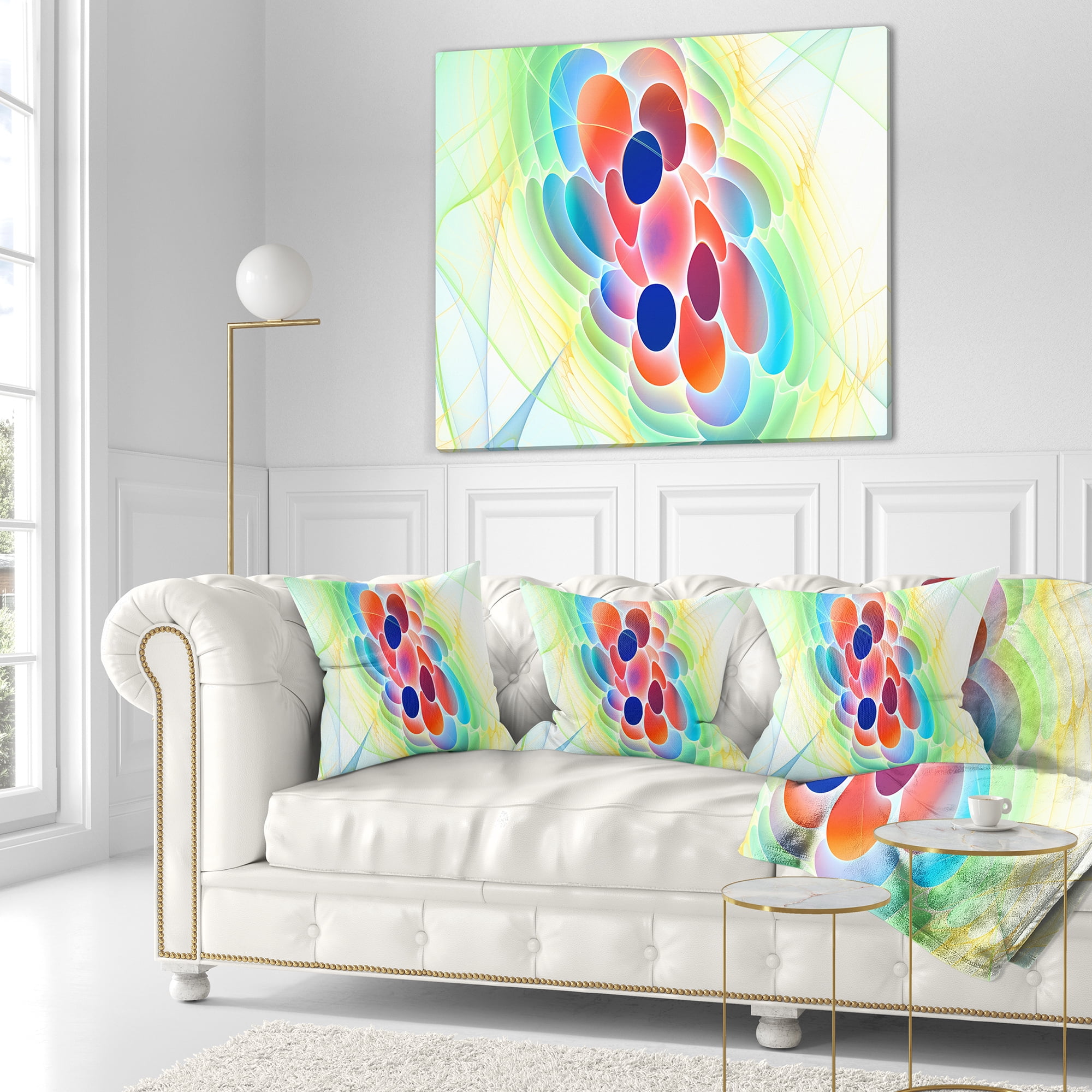 Designart Fractal Virus under Microscope - Abstract Throw Pillow - 18x18