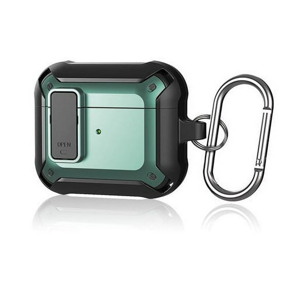 For Apple Airpod 3 Rugged 360 Protection Case in Black & Green