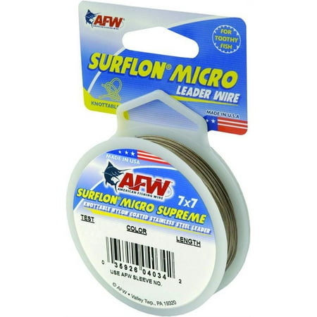 UPC: 0035926040397 | American Fishing Wire SurflonMicroSupreme Nylon Coated 7 x 7 Stainless Leader 16.4
