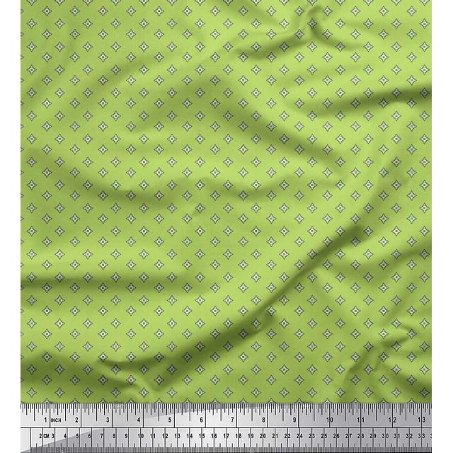 Soimoi Rayon Fabric Geometric Star Shirting Fabric Prints by Yard 56 Inch Wide