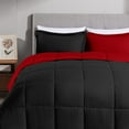 thumbnail image 2 of Empire Home Fashion Empire 3pc Reversible Comforter Set Microfiber Quilted Bed Cover King Size - Red / Black, 2 of 4