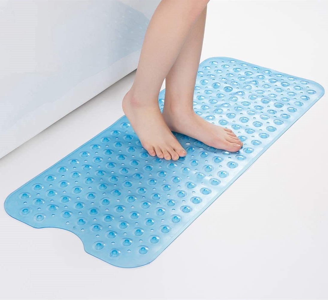 Non Slip Shower Mat Large Strong Suction Silicone Anti Slip Pad Bathtub Pebble 