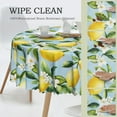 thumbnail image 2 of Round Tablecloth Lemon Watercolor Flower 60 Inch Table Cover for Dining Polyester Cloth with Scalloped Edges Stain Resistance Kitchen Picnic Party Restaurant Decoration, 2 of 6