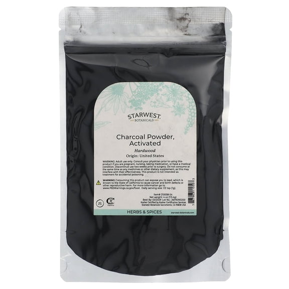 Starwest Botanicals Charcoal Powder, Activated, 4 oz (113.4g)