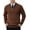 Brown, variant on Mens Quarter Zip Sweater Ribbed Knit V Neck Slim Fit Dress Sweater for Fall Winter