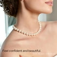 thumbnail image 6 of 9-10mm AAA Quality Round White Freshwater Cultured Pearl Necklace for Women in 17 Princess Length, 6 of 9