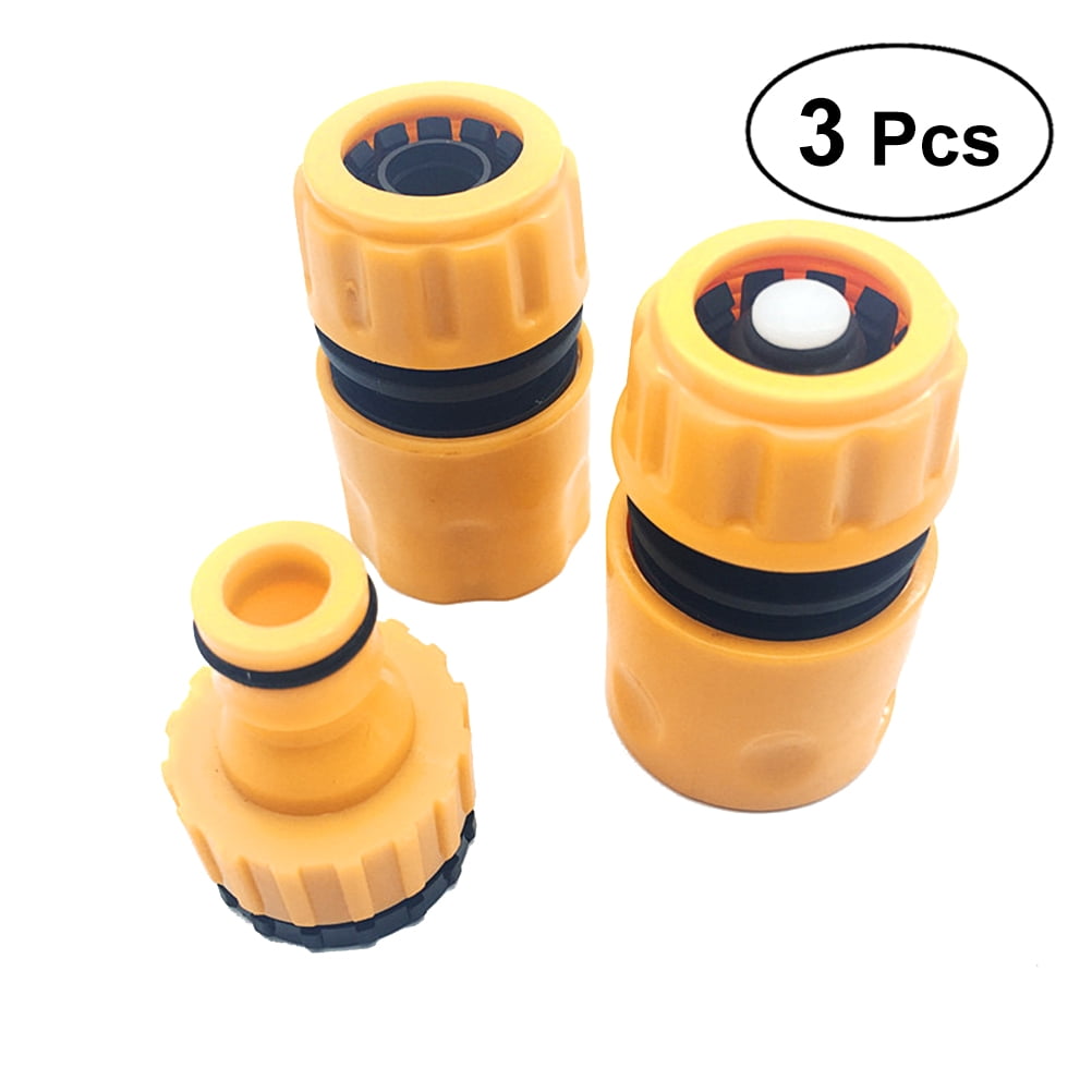 Etereauty 3 in 1 1/2 inch Hose Quick Connect Garden Hose Tap Connectors (Yellow)