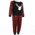 thumbnail image 3 of PENGXIANG Matching Family Christmas Pajamas Set  Raglan Bear Printe Top Plaid Pants Set Sleepwear, 3 of 7