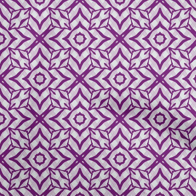 oneOone Rayon Purple Fabric Geometric Craft Projects Decor Fabric Printed By The Yard 56 Inch Wide