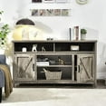 Modern Farmhouse TV Stand with Double Barn Doors 59 inch TV for