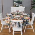thumbnail image 2 of Pioneer Flower Floral Print Pattern Round Tablecloth 60"x60",Wrinkle Wipeable Table Cloth for Kitchen Dining Room Picnic Patio Party, 2 of 6