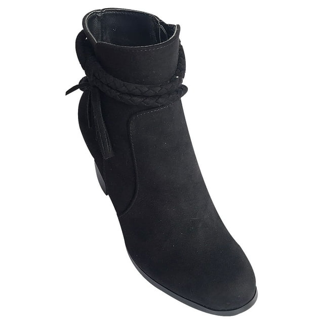 BOTIN CASUAL TACON LEON MUJER NEGRO GAMUZA 9924 LEON 9924p