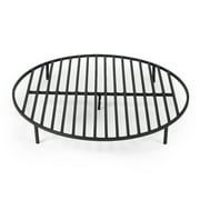 Titan Great Outdoors Round 36.5in Fire Pit Grate, Heavy Duty 1/2in Steel Elevated Log Wood Pit Grate, Burning Fireplace and Firepits