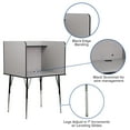 thumbnail image 5 of Emma + Oliver Stand-Alone Study Carrel with Height Adjustable Legs - Nebula Grey Finish, 5 of 9