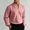 Pink, variant on Mens Band Collar Long Sleeve Button Down Dress Shirt, Hidden Button Placket Breathable Casual V Neck Overshirt, Versatile Daily Wear Shirt for Spring Fall Wine