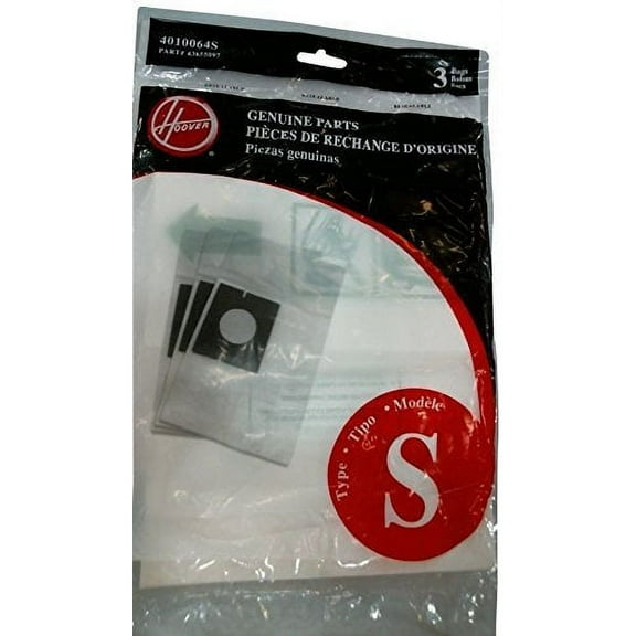 Replacement Part For Hoover Type 3-Pack, 4010064S 3 Pack, Style S Vacuum Cleaner Bag