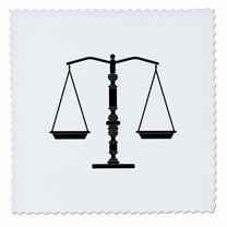 3dRose, Elegant Black Scales of Justice, 10x10 inch quilt square