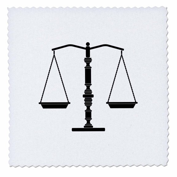 3dRose, Elegant Black Scales of Justice, 10x10 inch quilt square
