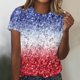 thumbnail image 1 of Fiudx Ofertas Flash Artículos En Oferta Camiseta Informal de Manga Corta con Cuello Redondo y Estampado a La Moda para Mujer, 1 of 4