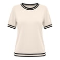 thumbnail image 6 of hotojiny Women's Striped T-Shirts Fashion Short Sleeve Basic Tees Crewneck Loose Fit Tops Casual Shirts Summer Trendy, 6 of 7