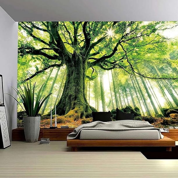 Riijk Tapiz De Pared Con Diseño De Bosque Sombrío (200 X 150 Cm