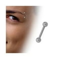 thumbnail image 2 of Eyebrow Ring High Polish Titanium Straight Barbell Ear Cartilage Bridge 16G, 2 of 2