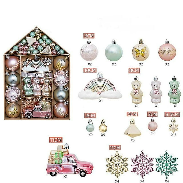 Bolas De Navidad, Decoraciones Para Árboles De Navidad 70 Piezas, Bolas De Decoración De Plástico, Decoración Navideña