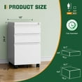 thumbnail image 3 of 3 Drawer Mobile File Cabinet with Lock, Under Desk Metal Filing Cabinets for Home Office Organizer Letters/Legal/A4(Fully Assembled-White), 3 of 17