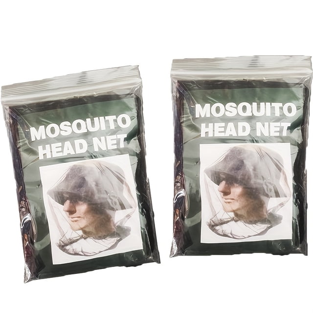 Dos Mosquiteras Extra Grandes con Mascarillas Faciales - Malla Resistente para Insectos, Malla Fina para Protección contra Insectos, Compatible con Sombreros/Cabezas, Ideal para Pesca y Caza - Prev...