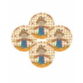 thumbnail image 7 of 15 Inch Round Placemats Set of 4, Fall Pumpkins Non Slip Heat Insulation PP Table Mats, Straw Man Thanksgiving Leaves Orange Check Washable Place Mats for Kitchen Dining Party Table Decor, 7 of 7