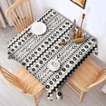 thumbnail image 2 of White Geometric Zigzag Circle Pattern Square Tablecloth,Waterproof Square Table Cover,Wipeable Spillproof Washable Table Cover for Home Kitchen Party Decor 60"x60"(152x152cm), 2 of 6