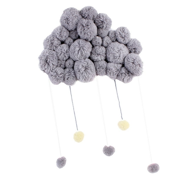 Adorno Para Colgar En La Pared Pom Cloud Cloud Habitación Para Niños Decoración De Dormitorio Para El Hogar Regalo gris Sunnimix Ornamento colgante de la nube