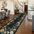 thumbnail image 2 of Moynesa 2'5''x10' Floral Runners for Hallways, 2.5x10ft Kitchen Runner Rug Ultra-Thin Soft Rug, Non-Slip Washable Rug Runner Stain Resistant Boho Rug Low-Pile Carpet Runner for Bathroom Bedroom,Black, 2 of 7