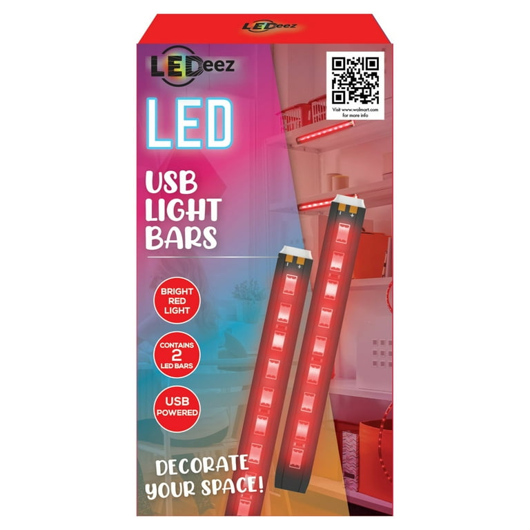 Ledeez LED Light Bar 2 Pack Red 5 inch Bars USB Powered 65 inch