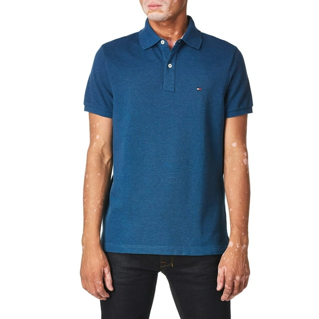 Polo Tommy Hilfiger de manga corta de algodón Legion Blue